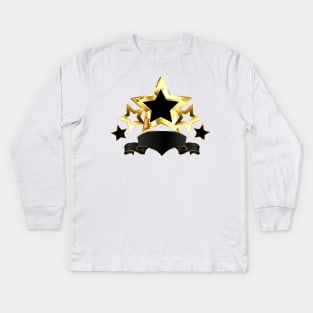 Five Stars with Black Ribbon Kids Long Sleeve T-Shirt